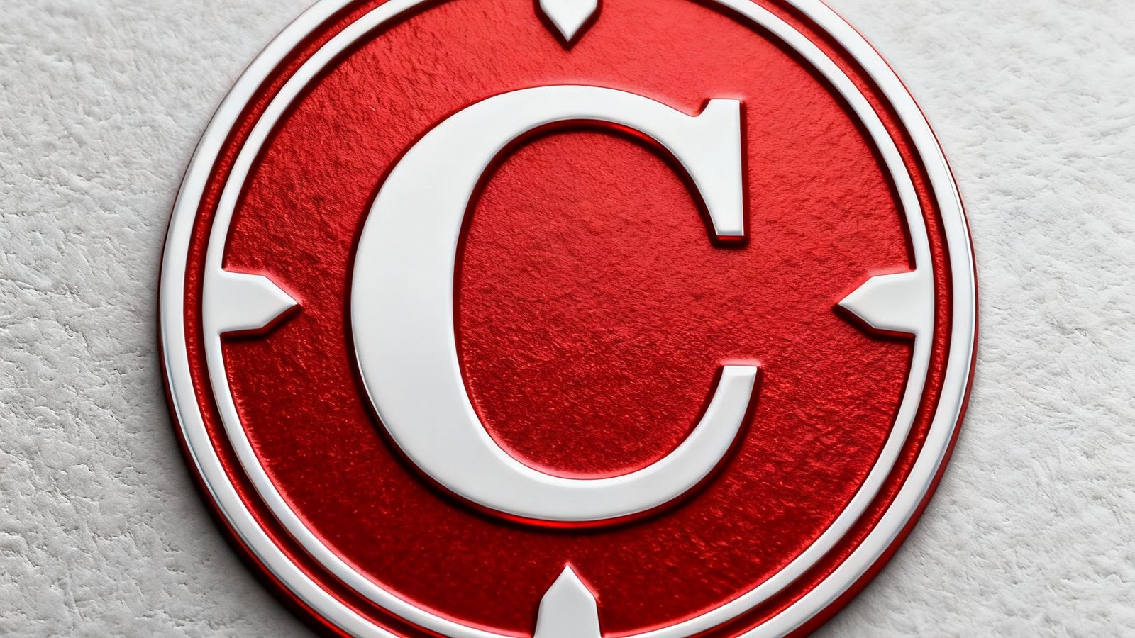 合作伙伴C品牌标志：红白配色圆形徽章式LOGO